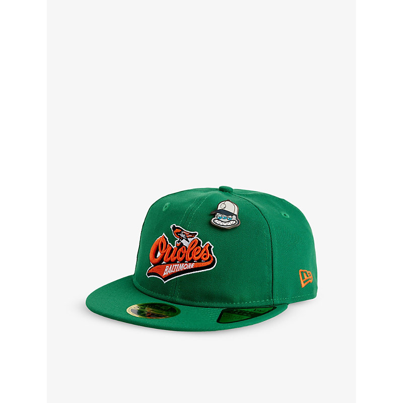 New Era Mens Green 59fifty Brand-embroidered Woven Cap