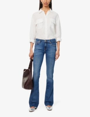 7 For All Mankind Womens Soho Light Bootcut Soho Flared-leg Mid-rise Stretch-denim Jeans In Soho Light