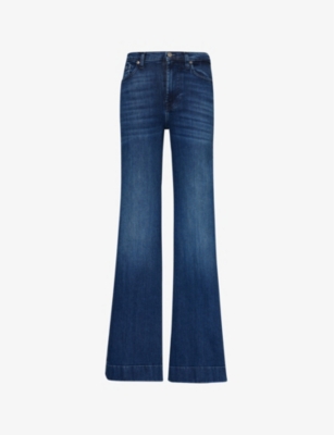 7 FOR ALL MANKIND: Modern Dojo flared-leg high-rise denim-blend jeans