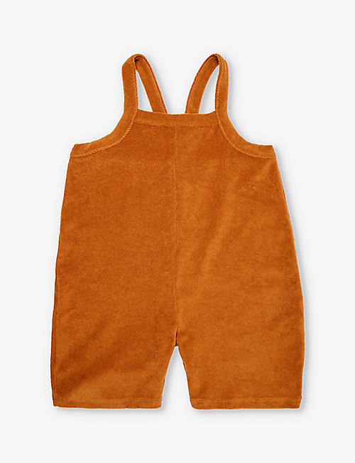 ORGANIC ZOO: Cropped terry-towelling organic-cotton dungarees 1-4 years