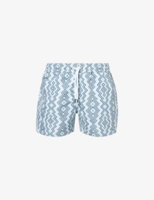 FRESCOBOL CARIOCA: Angra Camada graphic-print recycled-polyester swim shorts