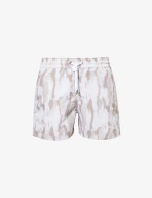 FRESCOBOL CARIOCA: Seascape abstract-print recycled-polyester swim shorts