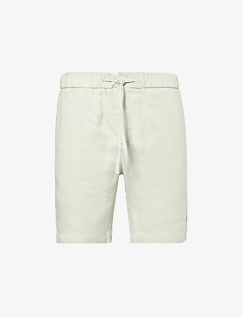FRESCOBOL CARIOCA: Felipe drawstring-waist regular-fit  linen and cotton-blend shorts