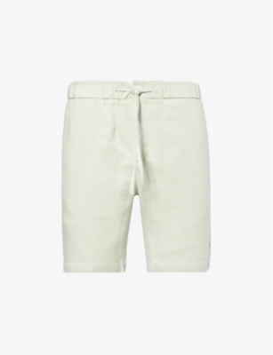 Frescobol Carioca Mens Sky Light Felipe Drawstring-waist Regular-fit Linen And Cotton-blend Shorts