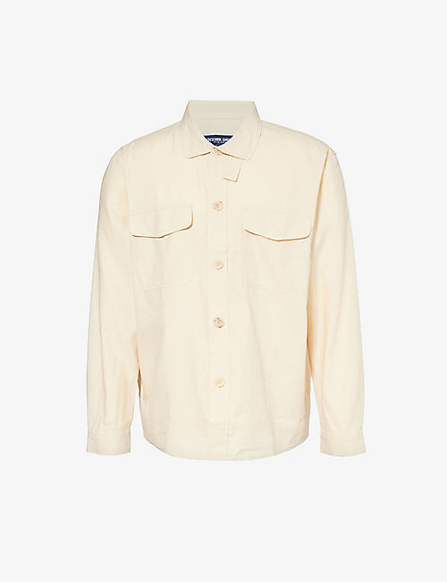 FRESCOBOL CARIOCA: Patch-pocket relaxed-fit linen and cotton-blend shirt