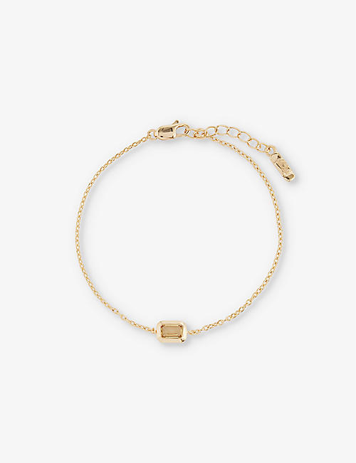 EDGE OF EMBER: Deco November Birthstone 18ct yellow-gold-plated recycled sterling-silver and citrine bracelet