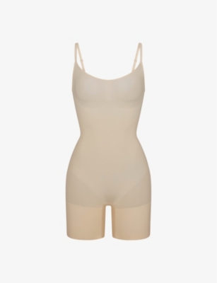 SKIMS: Everyday Sculpt mid-thigh ruched stretch-woven body