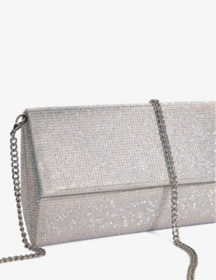 Shop Dune Women's Silver-diamantes Esmes Sparkle-embellished Woven Box Clutch
