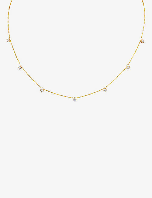 LA MAISON COUTURE: MATILDE Leya recycled 14ct yellow-gold and 0.49ct brilliant-cut diamond necklace