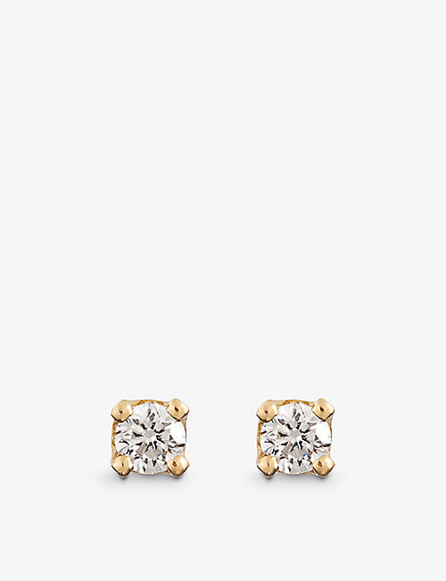 LA MAISON COUTURE: MATILDE Little Studs recycled 14ct white-gold and 0.03ct brilliant-cut diamond stud earrings