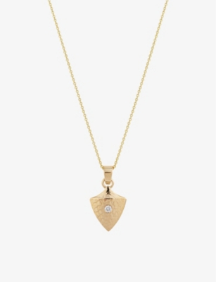 La Maison Couture Womens Gold Matilde Brave 14ct Recycled Yellow-gold And 0.15ct Diamond Pendant Nec
