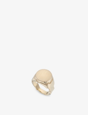 LA MAISON COUTURE: Biiju Sandstorm 18ct Yellow Gold-Plated Sterling-Silver Signet Ring