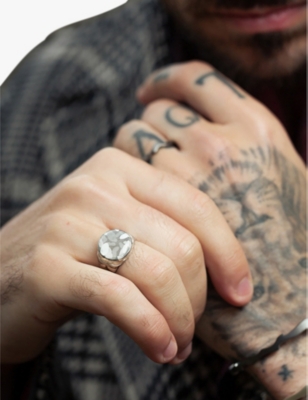 LA MAISON COUTURE: Biiju camo Sterling-Silver Signet Ring