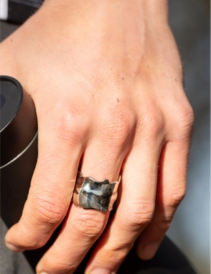 La Maison Couture Womens Silver Biiju Camo Rhodium-coated Sterling-silver Ring In Silver