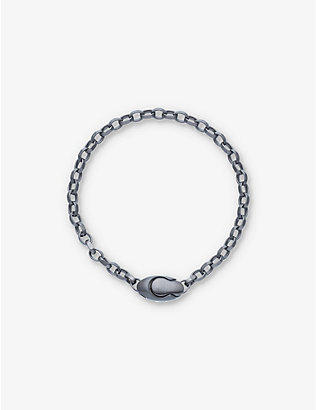LA MAISON COUTURE: Biiju Shadow rhodium-coated sterling-silver chain bracelet