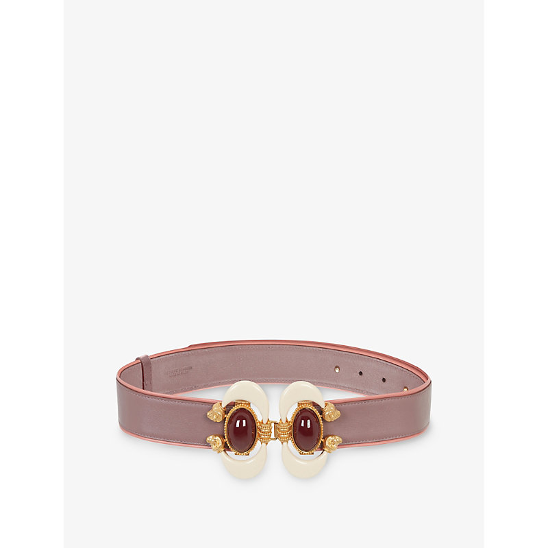 La Maison Couture Women's Pink Sonia Petroff Aries 24ct Gold-plated Brass, Cabochon Stones And Leath