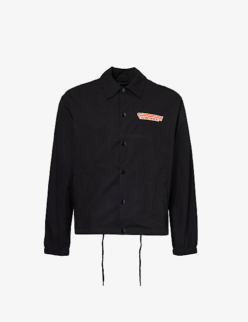 AWAKE NY: Graphic-print spread-collar cotton-blend coach jacket