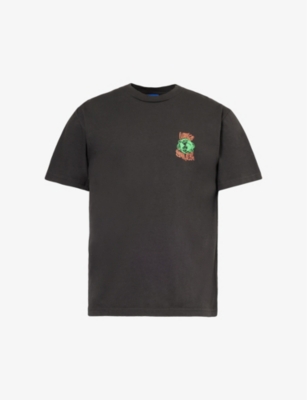 Shop Awake Ny Crawford Brand-print Cotton-jersey T-shirt In Black
