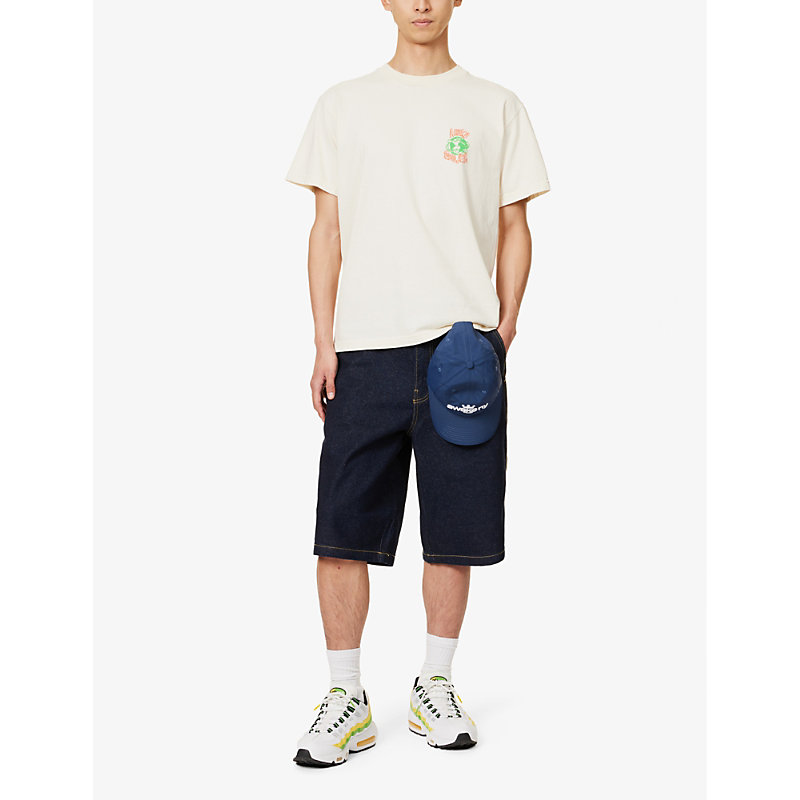 Shop Awake Ny Crawford Brand-print Cotton-jersey T-shirt In Off White