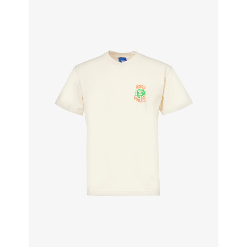 Shop Awake Ny Men's Off White Crawford Brand-print Cotton-jersey T-shirt