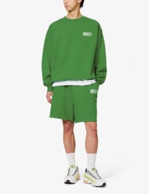 Shop Awake Ny Men's Green Awake Brand-embroidered Cotton-jersey Sweatshirt