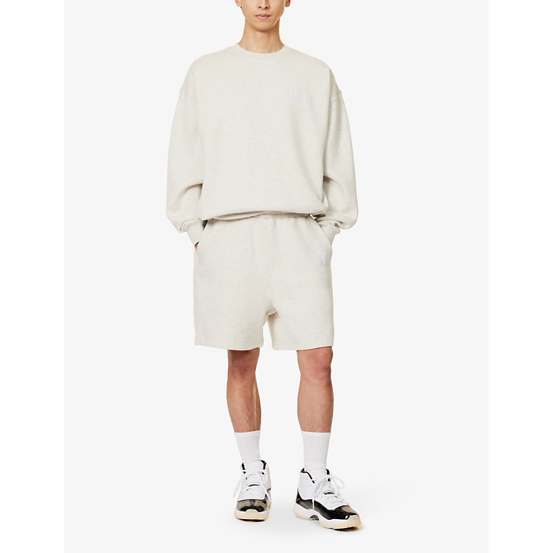 Shop Awake Ny Mens Grey Awake Brand-embroidered Cotton-jersey Shorts