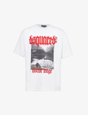 DSQUARED2: Horror Lodge graphic-print relaxed-fit cotton-jersey T-shirt