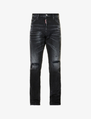 Shop Dsquared2 Men's Black Cool Guy Regular-fit Tapered-leg Denim Jeans