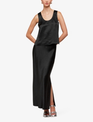 WHISTLES: Ella bias-cut satin maxi skirt
