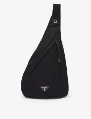 Shop Prada Re-nylon Recycled-nylon And Leather Backpack In Black
