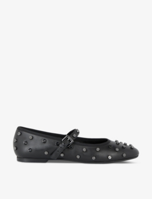 The Kooples Womens Black Studded Leather Pumps In Black