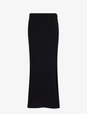 ALEXANDER WANG: Logo-embossed slim-fit stretch-cotton maxi skirt
