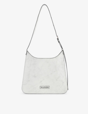 Acne Studios Platt Leather Shoulder Bag In White