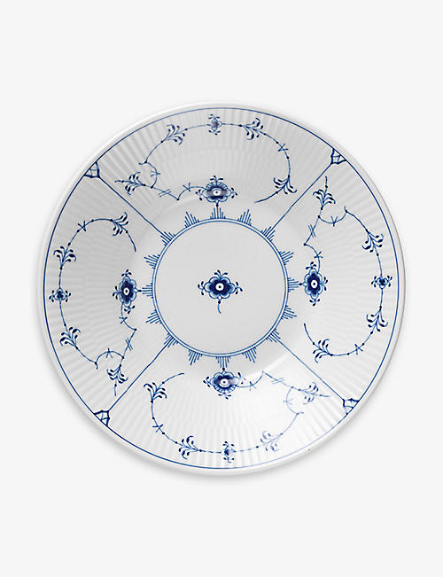 ROYAL COPENHAGEN: Blue Fluted Plain deep porcelain plate 21cm
