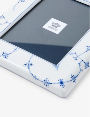 ROYAL COPENHAGEN: Blue Fluted Plain porcelain picture frame 21cm