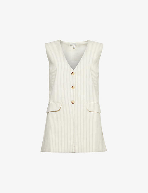 PRETTY LAVISH: Harlee V-neck pinstripe cotton waistcoat