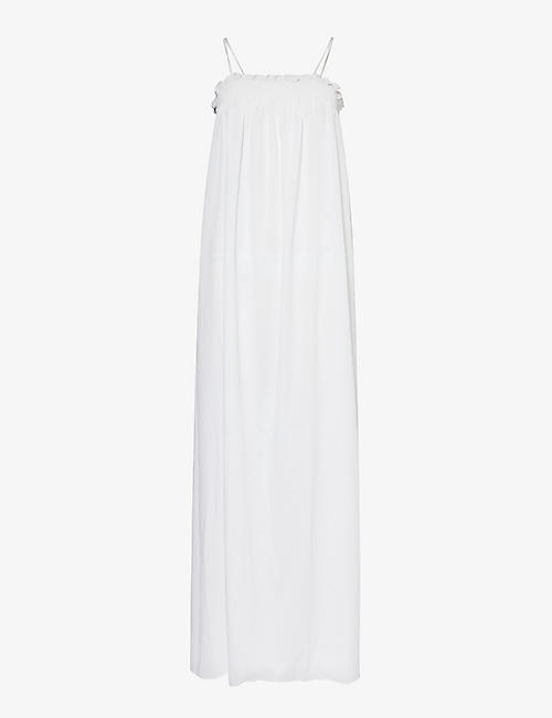 PRETTY LAVISH: Ada shirred stretch-woven maxi dress