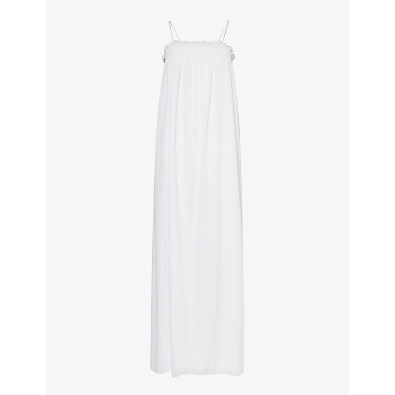 Shop Pretty Lavish Women's White Ada Shirred Stretch-woven Maxi Dress