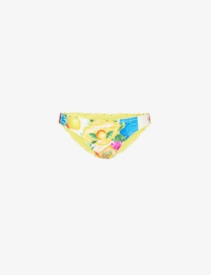 SEAFOLLY: Ciao Bella graphic-print low-rise stretch-recycled nylon bikini bottoms