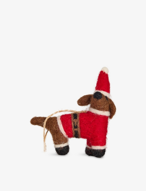 Buddy The Festive Dog wool Christmas decoration 7cm