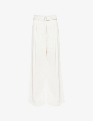 PROENZA SCHOULER: Dana wide-leg cotton and linen-blend trousers