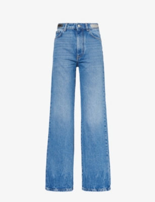 RABANNE: Mid-rise straight-leg jeans