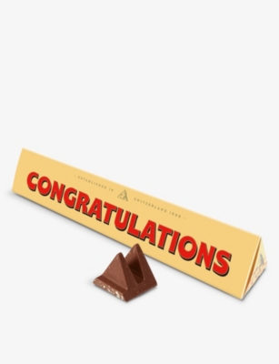 TOBLERONE: Toblerone Congratulations milk chocolate and nougat bar 100g
