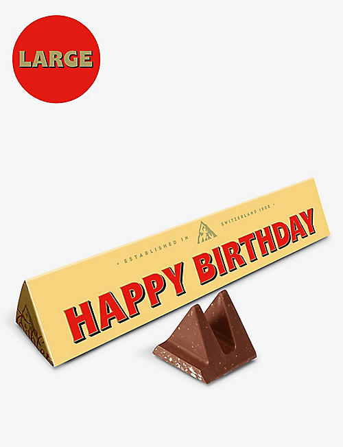 TOBLERONE: Toblerone Happy Birthday milk chocolate and nougat bar 360g
