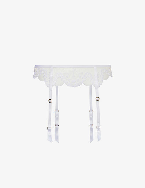 BLUEBELLA: Marisa floral-embroidered lace suspenders