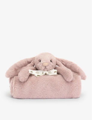 JELLYCAT: Luxe Bashful Bunny faux-fur blanket 70cm