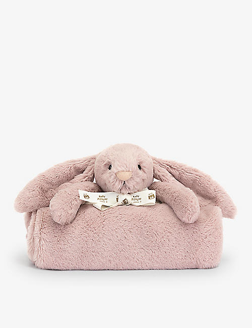 JELLYCAT: Luxe Bashful Bunny faux-fur blanket 70cm