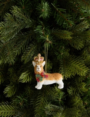 SELFRIDGES EDIT: Corgi With Crown Resin Christmas Decoration