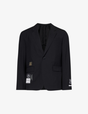 Undercover Mens Black Notched-lapel Wool Blazer