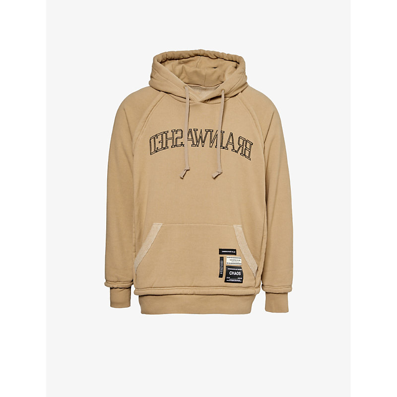 Undercover Tan Embroidered Hoodie In Beige